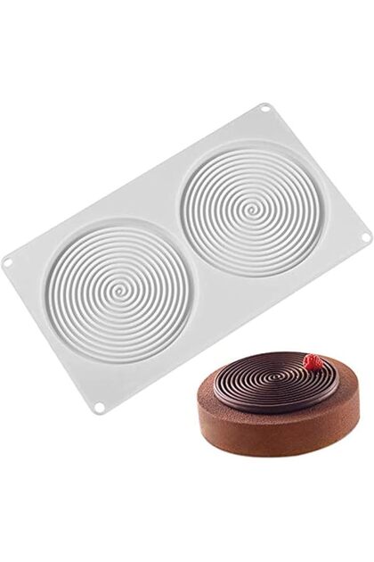 Spiral Shape Silicone Mold 6 Holes Peach 3D Cake Moulds Mousse for Ice Creams Chocolate Pastry Bakeware Dessert Art Pan (2 Holes)