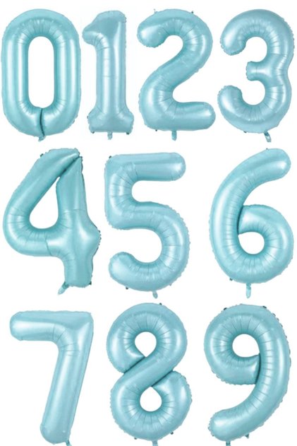 Mavi 76 CM Büyük Boy Rakam Balon Doğum Günü Yaş Parti Balonu Rakam Balon Yaş Balon