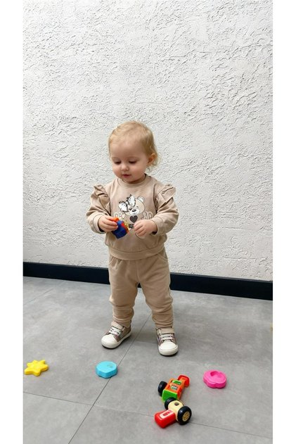 Baby Girl Tracksuit/Pajama Set Mini Teddy Bear Printed