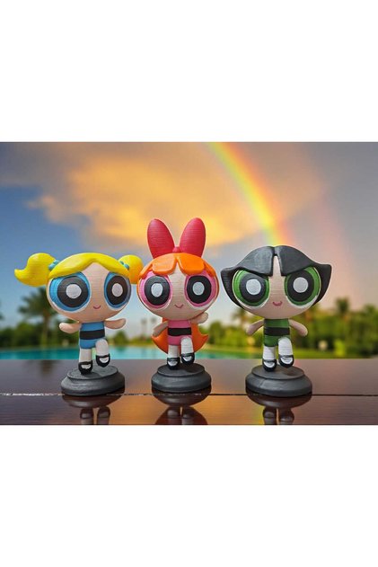 Powerpuff Girls Üçlü Set Dekor Figür Oyuncak
