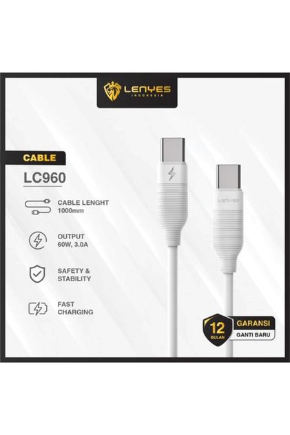 LC960 60W Data Cable Fast Charging 3.0A Type C to Type C