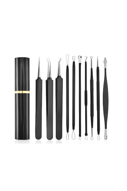 Set 10 pensete pentru extracția punctelor negre Neo™, acnee, antiderapante și rezistente la rugină, oțel inoxidabil