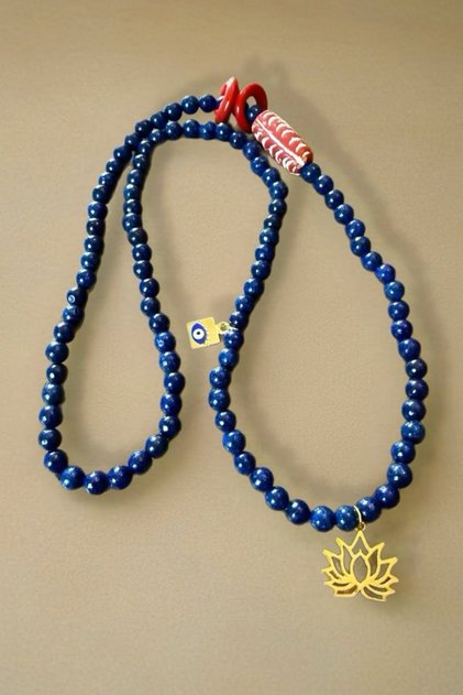 Lapis Lazuli Natural Stone Long Necklace 60 cm