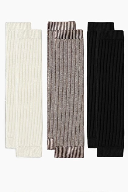 3 Pairs of Basic Thick Cotton Blend Leggings