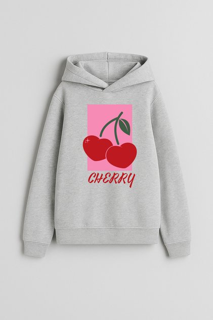 Cherry Cherry Pinterest Printed Boys Girls Children Grey Hooded Hoodie Sweatshirt Hoodie