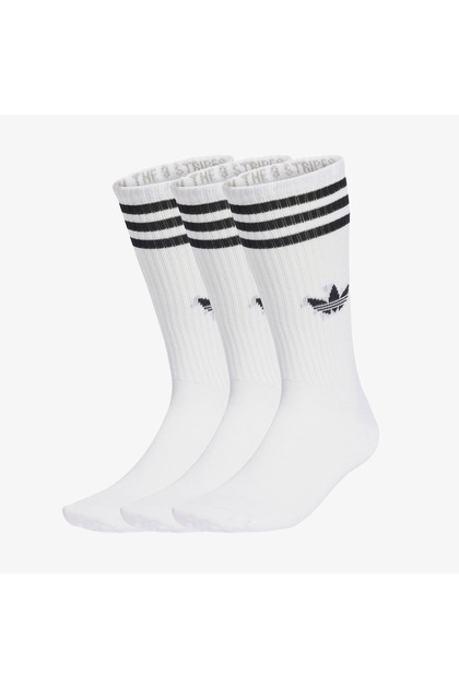 3-Stripes High Crew 3' lü Unisex Beyaz Çorap