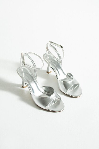 Women's Metallic Heeled Sandals Valen - Silver