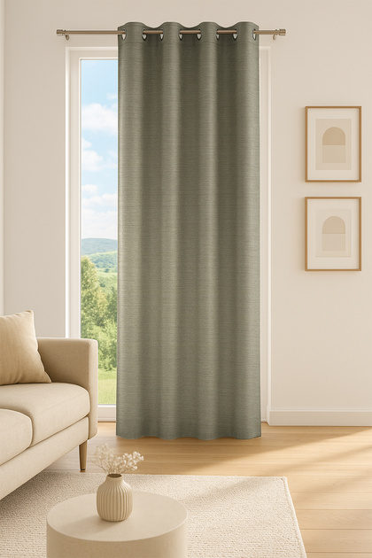 Dima Ringed Background Curtain Brown Gold 140X250