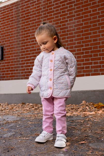 Çiçek Baskılı Kız Bebek Ceket