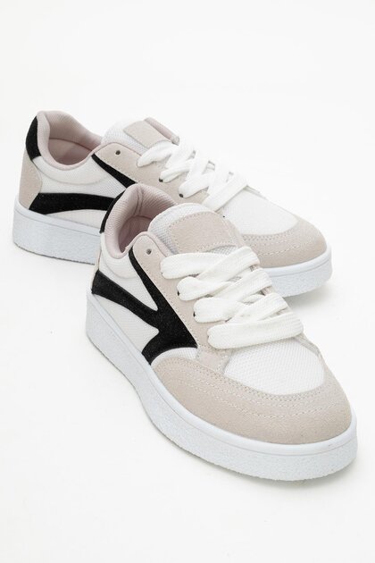 Women's Anorak Sneakers WHITE BLACK
