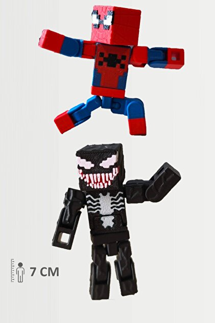 FigürDizayn Minecraft Spider man ve Venom Örümcek Adam Hareketli