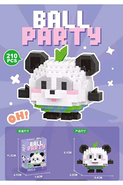 BTİCARET Bricks Mini Panda Yapı Oyuncak – Koleksiyonluk ve Eğitici