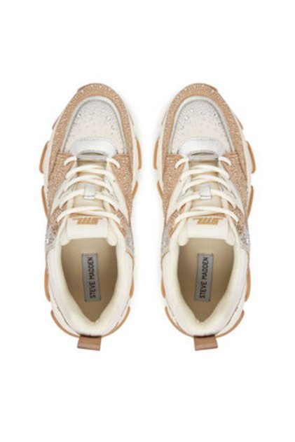 Γυναικεία Αθλητικά Παπούτσια μπεζ STEVE MADDEN-SM19000082 SG3 ΑΣΗΜΙ / ΧΡΥΣΟ ΚΡΕΜ