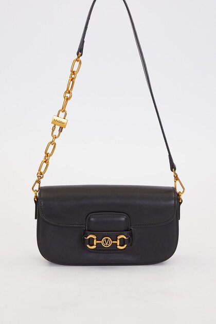 Black Lock Chain Shoulder Bag