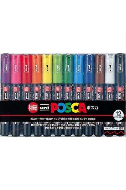 Set 8 markere Mitsubishi, PC-1M, vârf fin, multicolore
