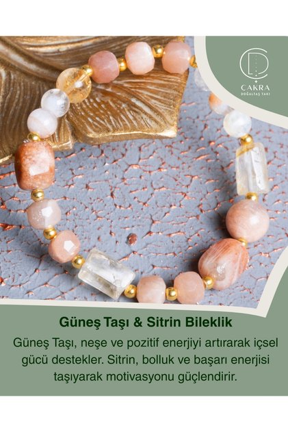 Güneş Taşı & Sitrin Bileklik