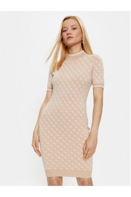 Rochie tricotată bej pentru femei W3YK39Z37K0