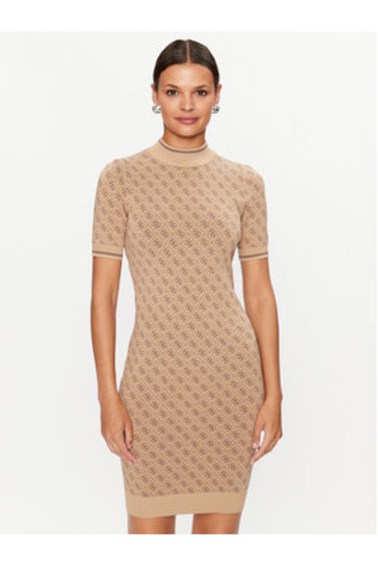 Rochie tricotată bej pentru femei W3YK39Z37K0