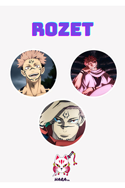 Hara Company Jujutsu Kaisen Animesi Sukuna Anime Rozet Seti 3'lü