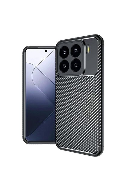 RebellionPro Carbon калъф за Xiaomi 15 Pro, противоударен, черен