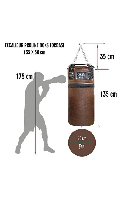 Excalibur Proline Steel Salon Tipi Çemberli Boks Torbası 135 x 50