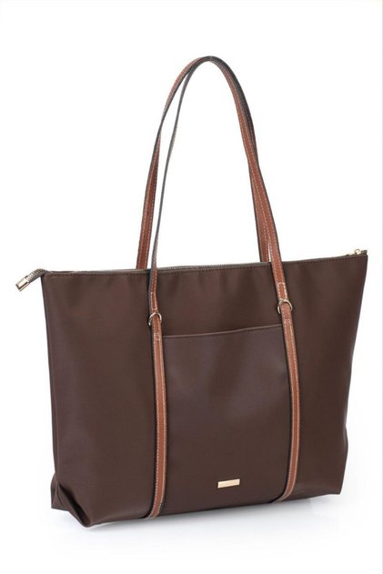 Women's Buzzy Fabric Striped Detail Handbag and Shoulder Bag
