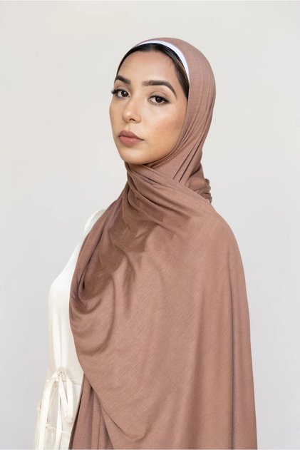 Soft Stretch Jersey Hijabs, Effortless Style and Comfort, Curated Collection ( French Press )