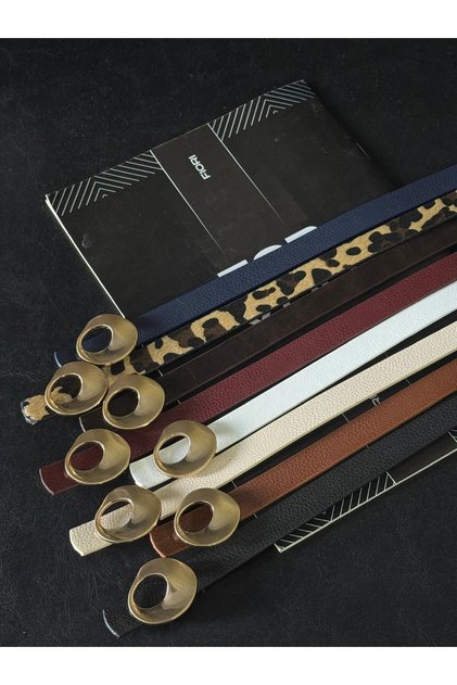 8-Piece Designer Buckle Women's Belt, Coat Belt, Shirt Belt, Dress Belt