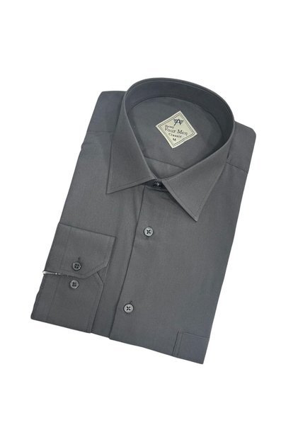 Classic Wide Cut Straight Long Sleeve Men's Shirt