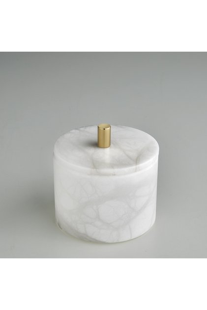 Baster Round Cotton Bowl, Countertop - Natural Stone/Gold