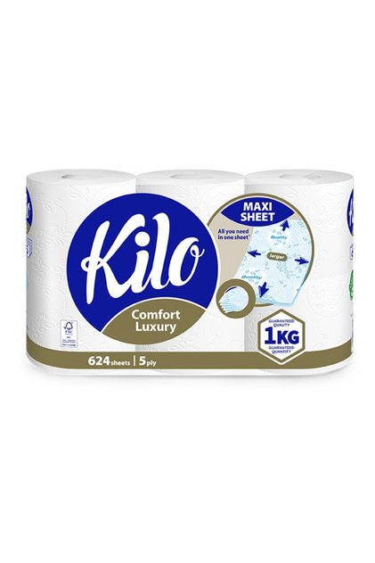 Kilo Comfort Premium 3-Ply Tissue Rolls - Πακέτο 6 τεμαχίων Deluxe Edition