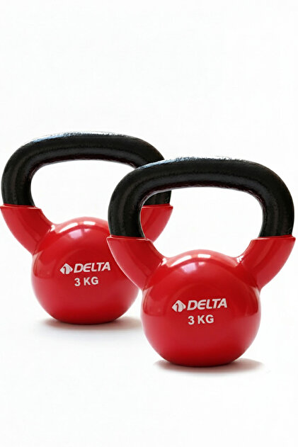Delta Kettlebell 3 Kg × 2'li Set | Döküm Ağırlık Vinyl Kaplı