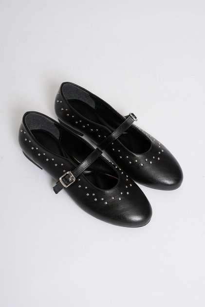 Women's Ballerina Flats for Daily and Special Occasions with Trok Detail and Buckle Detail Ballerina Shoes