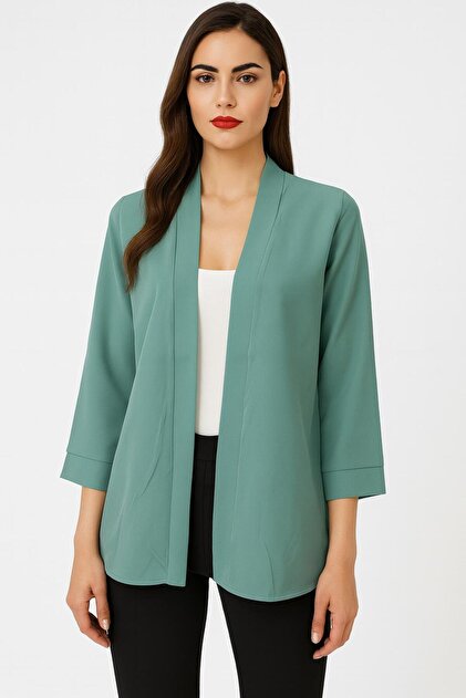 Women's Water Green Blazer Jacket – Stylish and Modern Design
