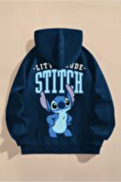 Children's Little Dude Stitch Printed Kangaroo Pocket Sweatshirt