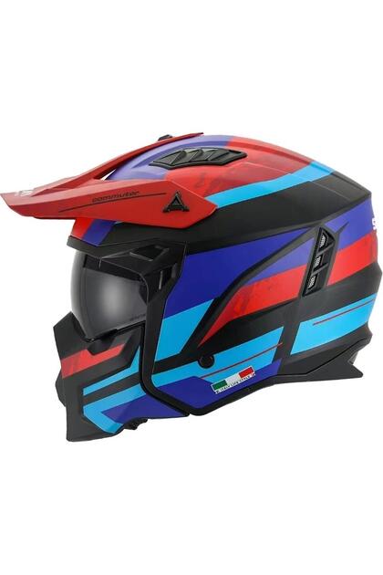Sway - FS-X2 TRAK FULLFACE KASK - SİYAH KIRMIZI MAVİ - LARGE BEDEN