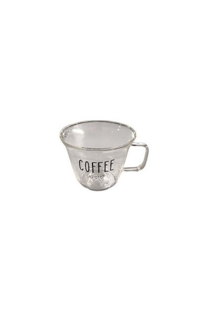 Cană transparentă din sticlă 240 ml, decorațiuni cu mesaje