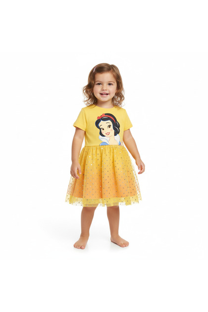 PRINCESS SNOW WHITE - GIRL'S TULLE DRESS 100% COTTON | MESH 100% POLYESTER|