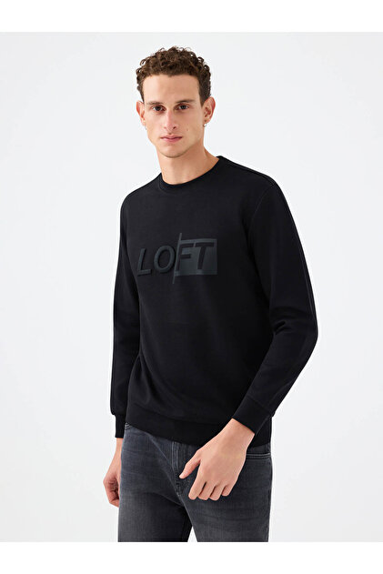 Regular Fit Siyah Erkek Sweatshirt Lf2041081