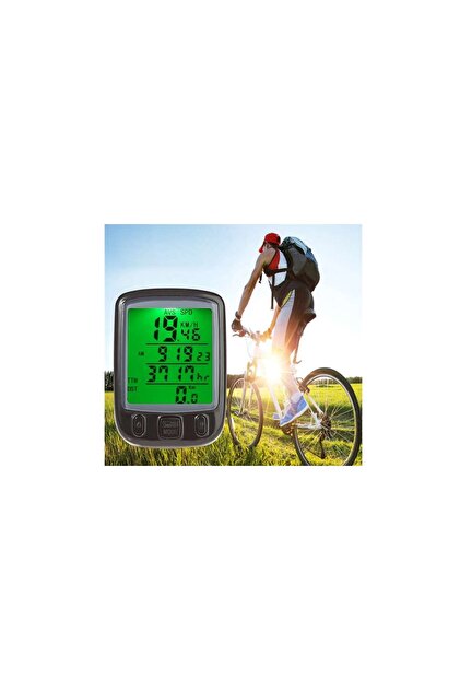 Велокомпютър с LCD дисплей, скоростомер, водоустойчив, подсветка, многофункционален
