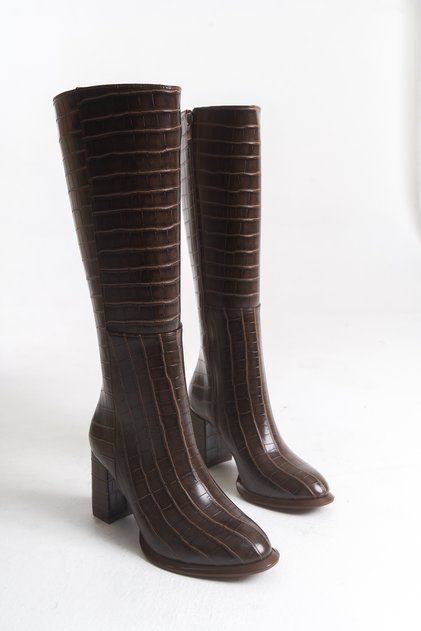 Eli̇z Women's Crocodile Boots A026-K502