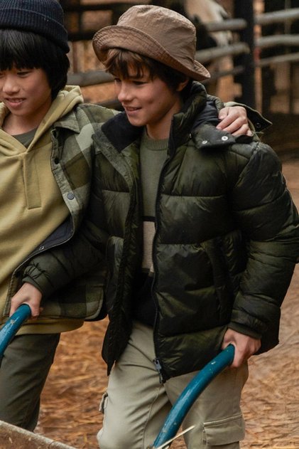 Boy's 10-18 Years Old Padded Coat Khaki