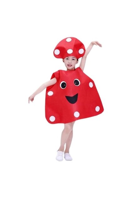 Costum leguma Ciuperca Blusmart®, rosu, pentru copii, marime universala