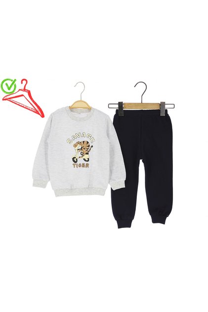 Atabay 168-10-25 Boy Baby Set Savage Tiger Printed 9/24 Months