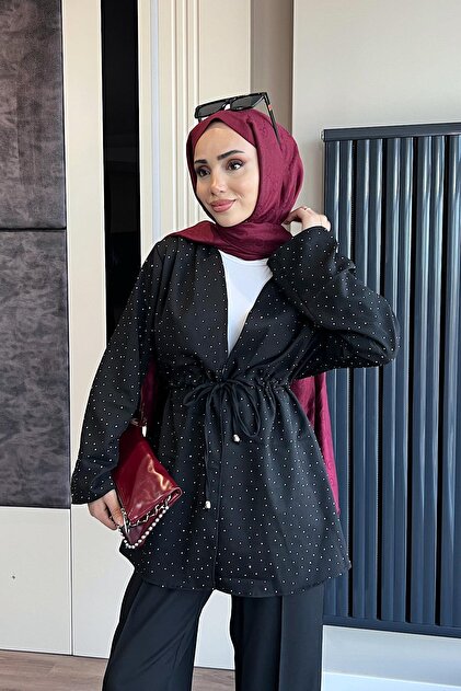 Double Suit with Stones on It Black