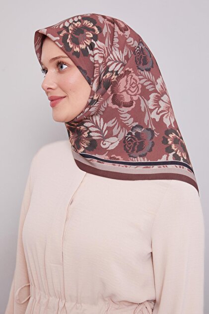 Eggplant Purple Rose Pattern Aura Scarf