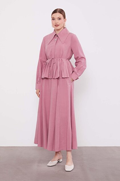 Pink Skirt with Pleated Hem Cupra Skirt Set