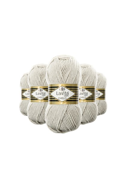 Chells Hand Knitting Yarn 100% Acrylic 500Gr 5 Pcs (9797 Gray)