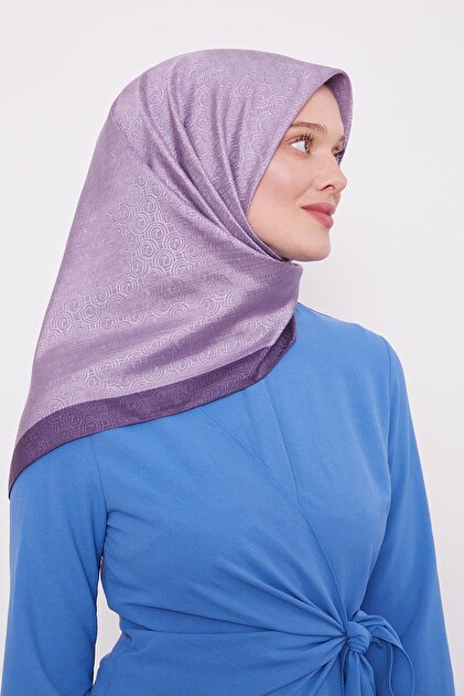 Purple Ring Pattern Monogram Scarf