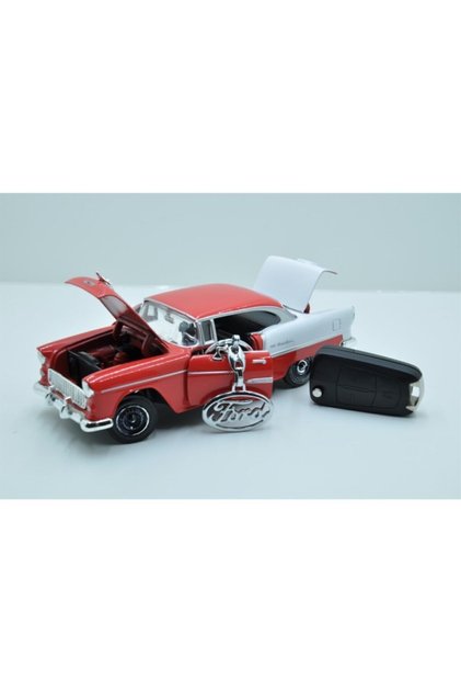 Compatible with Ford Focus Fiesta Kuga 3D Auto Keychain Silver 1 Pc